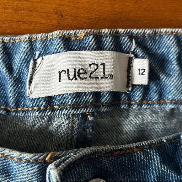 Rue21 wide leg butterfly jeans high waisted juniors size 12 - Picture 5 of 6